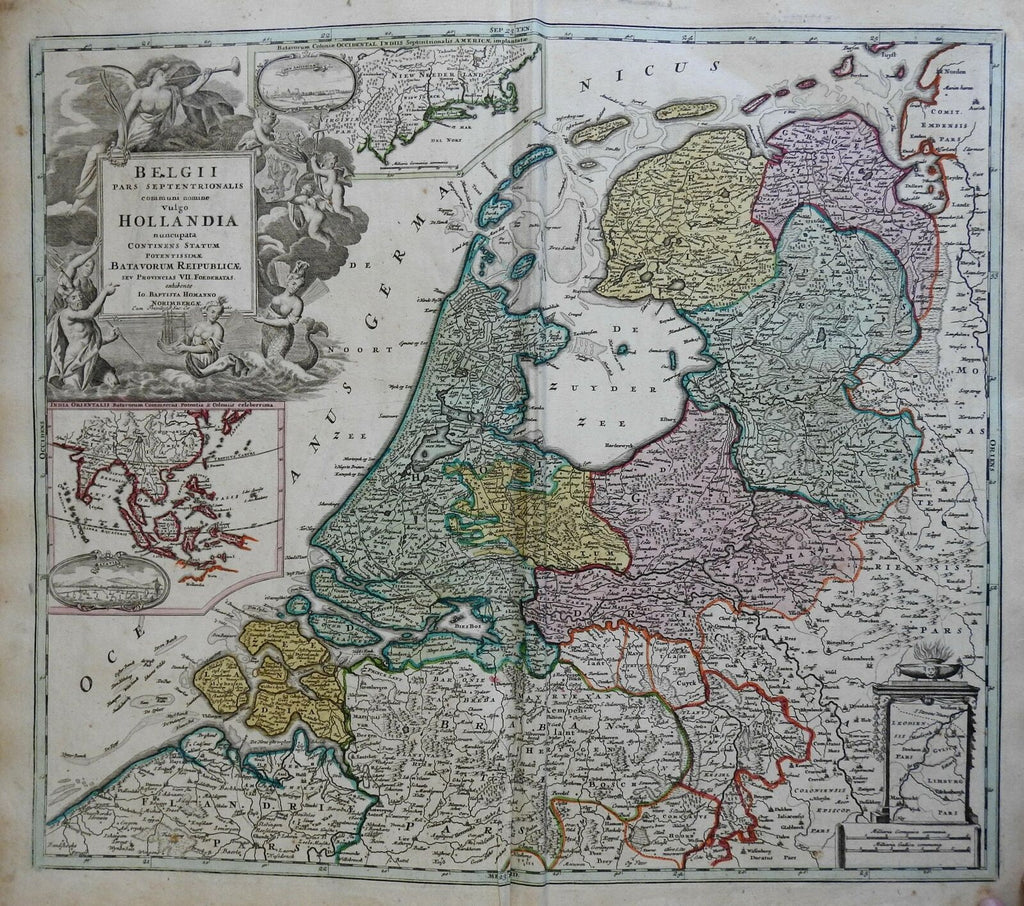 Dutch Netherlands United Provinces Holland c. 1750 Homann decorative folio map