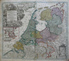 Dutch Netherlands United Provinces Holland c. 1750 Homann decorative folio map