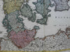 Kingdom of Denmark Jutland Schleswig-Holstein c 1735 Homann decorative folio map