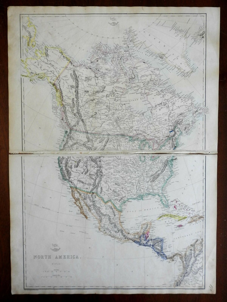 North America United States Caribbean Canada Mexico 1863 Lowry two sheet map
