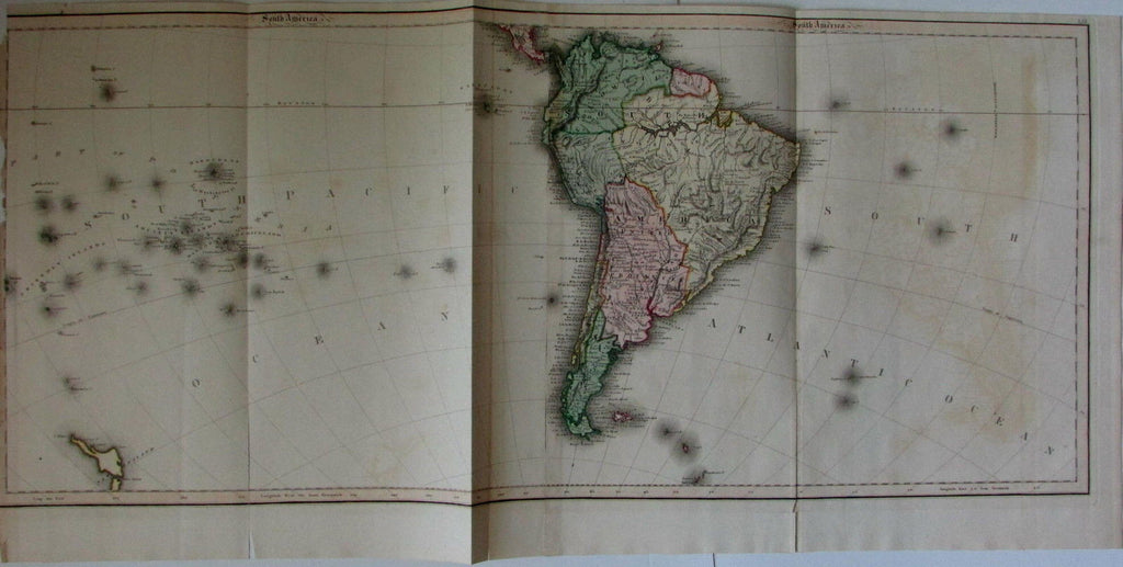 South America rare c.1820-30 Hamilton Lizars huge oversized continent NZ