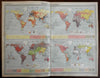 World Population Race & Ethnicity Religion Language c. 1920 large detailed map