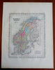 Sweden & Norway Oslo Stockholm Bornholm Trondheim 1856 DeSilver scarce fine map