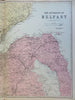 Belfast North Ireland United Kingdom 1881 Edward Weller detailed hand color map
