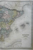 Iberian Spain & Portugal Madrid Lisbon Seville 1863 Dufour & Dyonnet folio map
