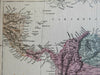 South America continent 1875 scarce large Ettling hand colored map