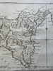Sicily Kingdom of Naples Italy Messina Palermo Syracuse Marsalla 1760 Bellin map