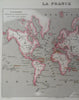French World Colonies Algeria Senegal Mozambique French Guyana 1850 Dyonnet map