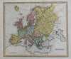 Europe France Germany Ottoman Empire Russia Italy Iceland 1823 scarce Ellis map