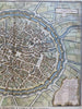Bruges Flanders Belgium Detailed City Plan 1740 Basire engraved bird's eye view
