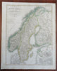 Scandinavia Sweden & Norway Baltic Sea Stockholm 1854 Stulpnagel detailed map