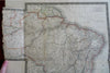 South America Brazil Uruguay Paraguay Argentina Peru 1836 Brue lg. detailed map