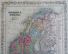 Sweden & Norway Oslo Stockholm Bornholm Trondheim 1856 DeSilver scarce fine map