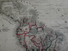 South America New Granada Brazil Columbia 1862 Johnson & Ward map Scarce Issue