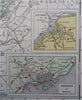 Ontario Canada Great Lakes region 1908 McNally large overprinted map
