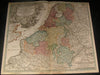 Low Countries Luxemburg Netherland Belgium 1720 Homann antique folio color map