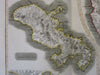 Martinique Dominica islands Cul de Sac Royal c.1815 large Caribbean Thomson map