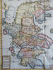 Ancient Greece Thucydides places 1721 Hobbes Taylor rare large hand colored map