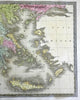 Kingdom of Greece Balkan Peninsula Morea Crete Rhodes 1845 Greenleaf Map