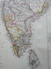 India British Raj Calcutta Bombay Dehli Southeast Asia 1882 two sheet map