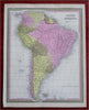South America Brazil Peru Argentina Chile Venezuela Ecuador c. 1848 Mitchell map