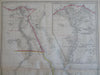 Egypt Nubia Abyssinia Nile Delta Red Sea Cairo Alexandria c. 1856-72 Weller map