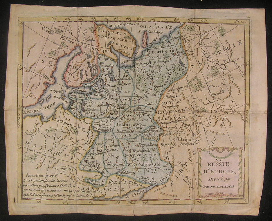 Russia in Europe c.1780 scarce fine old vintage antique map