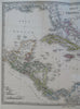 Caribbean Sea West Indies Cuba Jamaica Puerto Rico 1879 Berghaus detailed map