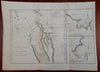 New Zealand Mercury Bay Tolaga Bay 1774 Capt. Cook & Hawkesworth harbor map