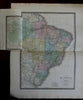 Brazil Uruguay Amazon River c. 1830's Brue large detailed map hand color