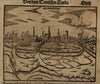 Aldenburg Germany birds-eye city view 1598 Munster Cosmography wood cut print
