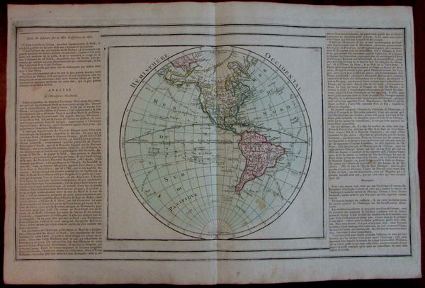 Western Hemisphere North America Distorted Alaska Mer de L'Ouest 1766 rare map