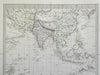 Southeast Asia British Raj India China Tibet Indian Ocean c.1840 SDUK Walker map