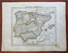 Spain & Portugal Iberia Lisbon Madrid Barcelona 1843 Stieler engraved map