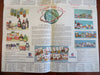 Cartoon pictorial World Map 1964 McCormick Spices promotional ornate great map