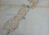 Dominion of New Zealand North & South Island 1914 Philip & Son scarce large map