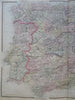 Spain & Portugal Madrid Lisbon 1889-93 Bradley folio hand color detail map