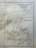Maritime Provinces Eastern Canada New Brunswick Nova Scotia 1868 Johnston map
