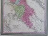 Northern Italy Tuscany Papal States Lombardy 1850 Cowperthwait Mitchell map