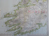 Ireland by itself 1883 Letts detailed large rare 4 sheet color map lifeboats