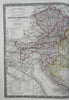 Austria-Hungary Hapsburg Empire c. 1830's Brue large detailed map hand color