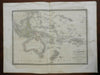 Oceania Australia New Zealand Polynesia Indonesia 1848 Lapie large folio map