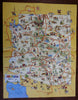 Arizona Welcomes You! 1940 Pictorial Cartoon George M Avey humor tourist map