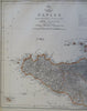 Kingdom of Naples Sicily Calabria Syracuse Malta c. 1856-72 Weller map