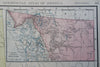 British Columbia Canada Vancouver Island 1912 McNally large detailed map