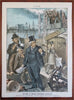 New York Politics Gillam Art 1885 Puck Political Cartoons lot x 10 color prints