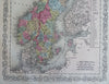 Sweden & Norway Oslo Stockholm Bornholm Trondheim 1856 DeSilver scarce fine map