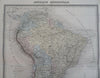 South America Brazil Peru Chile Venezuela 1861 Tardieu large hand color map