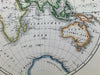 Eastern Hemisphere Asia Europe Africa 1852 Flemming old antique World map