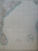India British Raj Calcutta Delhi Agra 1890 scarce Scribner-Black 2 sheet map